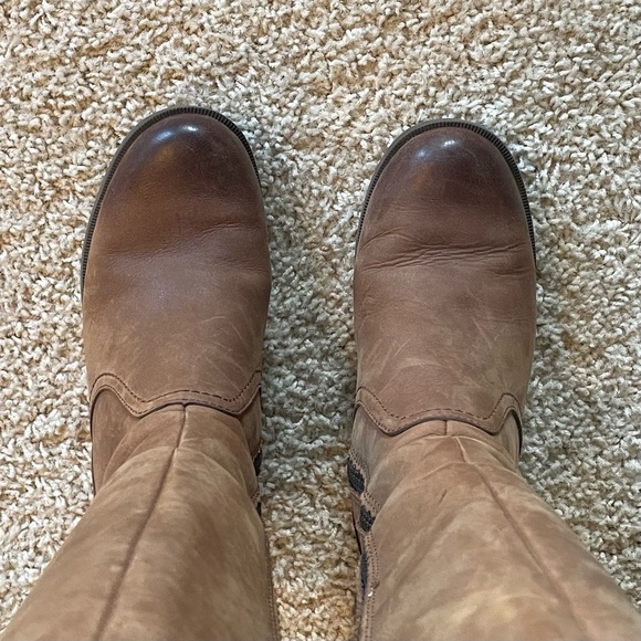 Teva Waterproof Foxy Tall Calf Riding Boots Like New Brown Tan - Picture 5 of 8